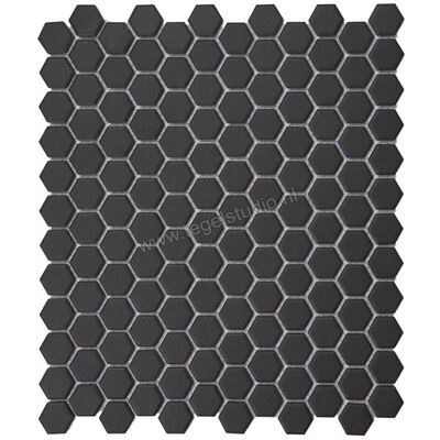  Aquacolor Porcelain Antracite UG Hexagon 31x26 cm Vloertegel / Wandtegel 2.3x2.6cm AQUA157 | 453087