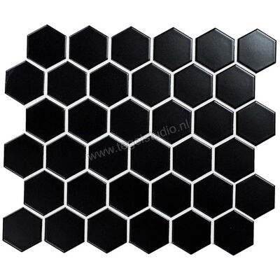  Aquacolor Porcelain Black Big Hexagon 28.1x32.5 cm Vloertegel / Wandtegel 5.1x5.9cm Mat AQUA165 | 453111