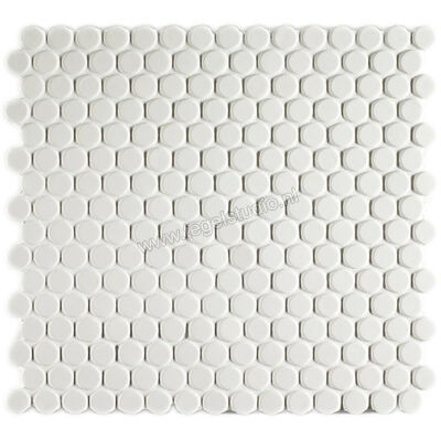  Aquacolor Porcelain White Penny round 31.5x29.4 cm Vloertegel / Wandtegel 19 dia 5.5cm Mat AQUA171 | 453129