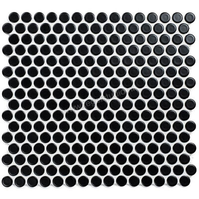  Aquacolor Porcelain Black Penny round 31.5x29.4 cm Vloertegel / Wandtegel 19 dia 5.5cm Mat AQUA172 | 453132