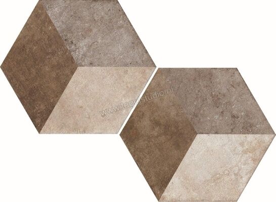  Fioranese Heritage Multicolor 34.5x40 cm Vloertegel / Wandtegel Deco Exagona Texture_2 Mat Vlak Naturale HET2EX | 453547