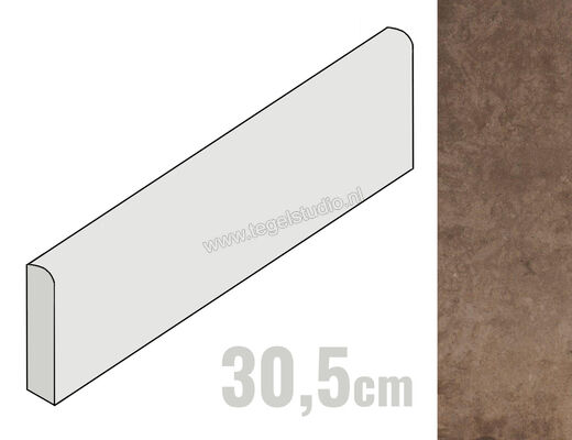  Fioranese Heritage Walnut 6x30.5 cm Plint Mat Vlak Naturale HEB308 | 453556