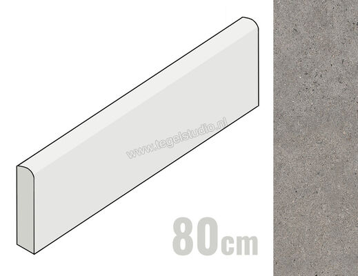  Mirage Elysian Gris catalan 7.2x80 cm Plint Mat Gestructureerd Spazzolato MRBAW4 | 454291