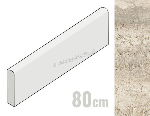  Mirage Elysian Travertino light 7.2x80 cm Plint Mat Gestructureerd Spazzolato MRBAW6 | 454297