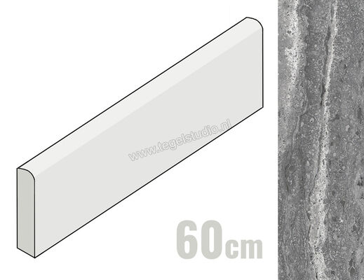  Mirage Elysian Travertino dark 7.2x60 cm Plint Mat Vlak Naturale MRBAX5 | 454324