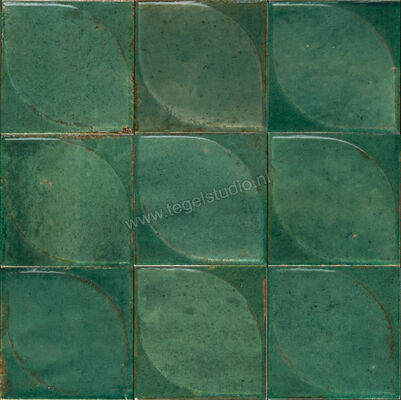  Marazzi Lume Green 10x10 cm Decor 3D Dew Glanzend Gestructureerd Lux MQ88 | 454585