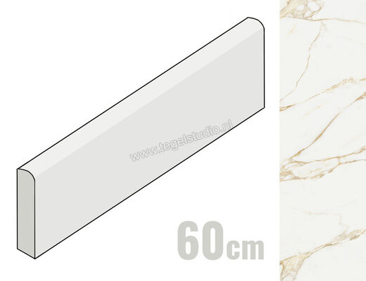  NovaBell Atelier Calacatta Gold 7x60 cm Plint Glanzend Gestructureerd Polished ATLB40L | 456244