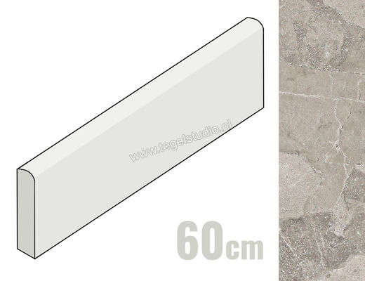  Ergon Ceramiche Matera Stone Dark Grey 7x60 cm Plint Mat Gestructureerd Silktech ENDG | 457927