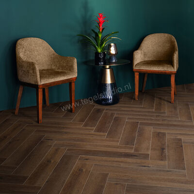  Parquetvinyl Yukon Herringbone PVC Synchrone houtstructuur Rigid Click Visgraat 61,5x12,3cm HB 2621 IB | 460474