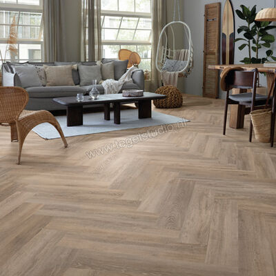  Mflor Authentic Parva Oak XL PVC Hout structuur Dryback Walvisgraat 75x15.3cm MF46413 | 460831