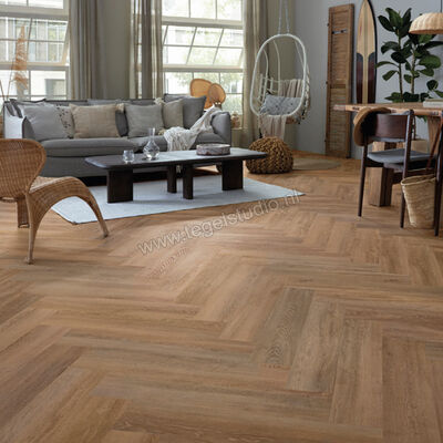  Mflor Authentic Parva Oak XL PVC Hout structuur Dryback Walvisgraat 75x15.3cm MF46416 | 460849