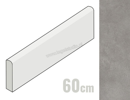  NovaBell Glow Charcoal 7x60 cm Plint Mat Gestructureerd Naturale GLWB30K | 462211