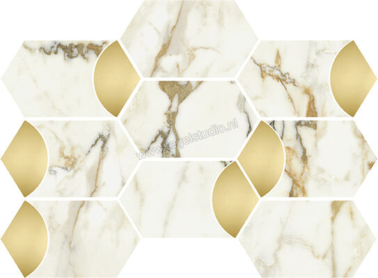  Vallelunga Luce Oro 26x35 cm Decor Hexagon Oro Glanzend Gestructureerd Lusso CV6001279S | 462721