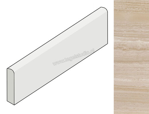  Coem Ceramiche Flow Beige 7.5x60 cm Plint Mat Gestructureerd Naturale SKB602R | 465058