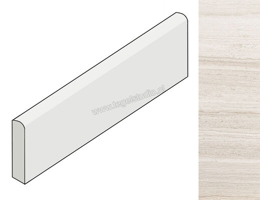  Coem Ceramiche Flow White 7.5x60 cm Plint Mat Gestructureerd Naturale SKB601R | 465064
