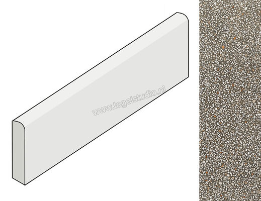  Coem Ceramiche Terrazzo Beton 7.5x60 cm Plint Mini Glanzend Vlak Lucidato TZB60LR | 467470