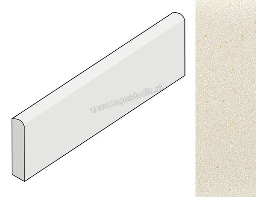 Coem Ceramiche Terrazzo Mini Caolino 7.5x60 cm Plint Glanzend Vlak Lucidato TZB61LR | 467479