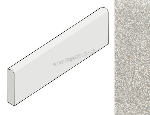  Coem Ceramiche Terrazzo Calce 7.5x60 cm Plint Mini Glanzend Vlak Lucidato TZB63LR | 467488