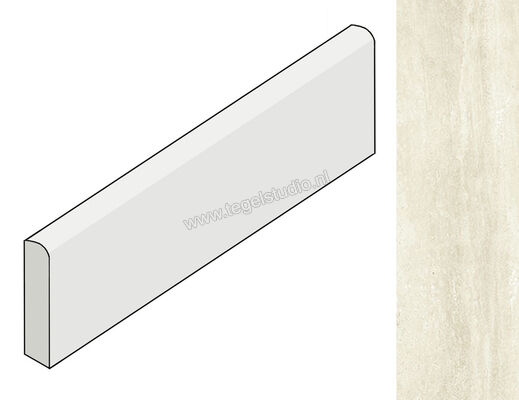  Coem Ceramiche Touch Stone Vein White 7.5x60.4 cm Plint Glanzend Vlak Levigato TVB61L | 467584