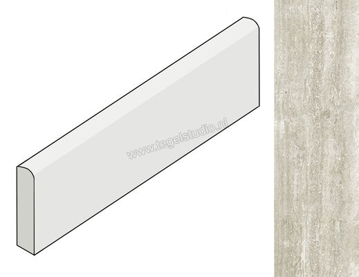  Coem Ceramiche Touch Stone Vein Grey 7.5x60.4 cm Plint Glanzend Vlak Levigato TVB63L | 467602