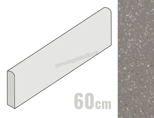  Sant Agostino Glow Grey 7.3x60 cm Plint Mat Vlak CSABGLGS60 | 472418