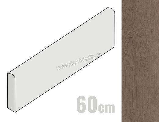  Sant Agostino Gracewood Brown 7.3x60 cm Plint Mat Gestructureerd Naturale CSABGRBR60 | 473330