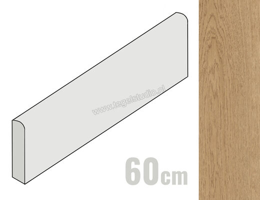  Sant Agostino Gracewood Walnut 7.3x60 cm Plint Mat Gestructureerd Naturale CSABGRWA60 | 473342