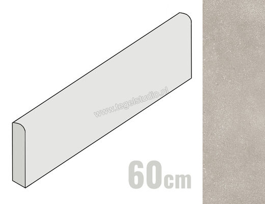  Sant Agostino Gravel Small Grey 7.3x60 cm Plint Mat Gestructureerd Naturale CSABGSGR60 | 477647