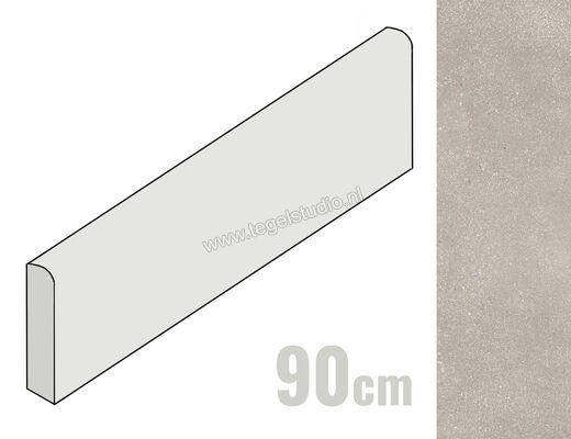  Sant Agostino Gravel Small Grey 7.3x90 cm Plint Mat Gestructureerd Naturale CSABGSGR90 | 477650