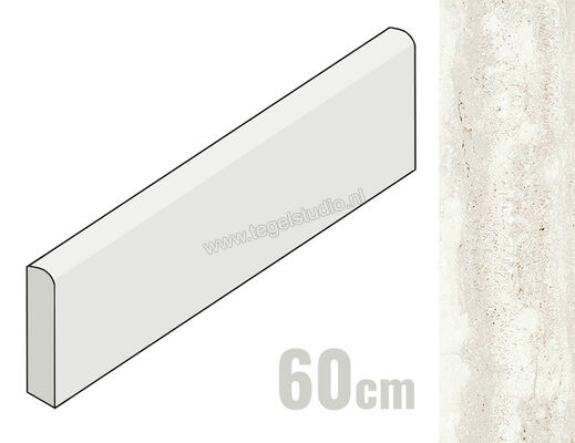  Mirage Elysian Travertini Travertino pearly 7.2x60 cm Plint Mat Vlak Naturale MRBMS4 | 480880