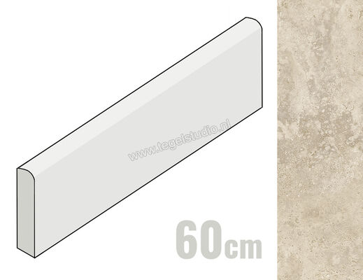 Mirage Elysian Travertini Travertino light cross 7.2x60 cm Plint Mat Vlak Naturale MRBMS7 | 480889