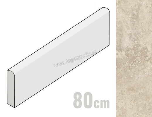  Mirage Elysian Travertini Travertino light cross 7.2x80 cm Plint Mat Gestructureerd Spazzolato MRBMT2 | 480949