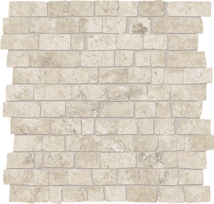  Provenza Unique Travertine Cream Ancient 30x30 cm Muretto Mini Block Mat Gestructureerd Naturale EJEJ | 487019