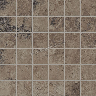  Provenza Unique Travertine Chocolate Ancient 30x30 cm Mozaiek 5x5 Mat Gestructureerd Naturale EJTR | 487190