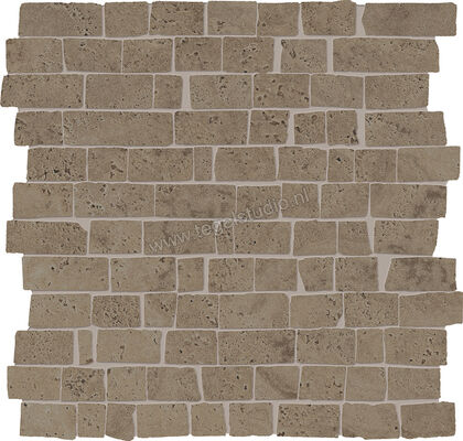  Provenza Unique Travertine Chocolate Minimal 30x30 cm Muretto Mini Block Mat Gestructureerd Naturale EJTX | 487196