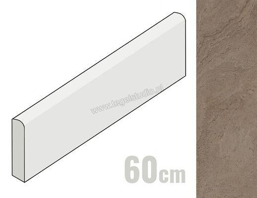  Provenza Unique Travertine Chocolate Minimal 7x60 cm Plint Mat Gestructureerd Naturale EJU5 | 487205