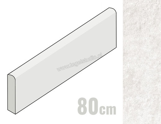  Emilceramica Chateau Blanc 4.6x80 cm Plint Mat Gestructureerd Naturale EFU2 | 487442