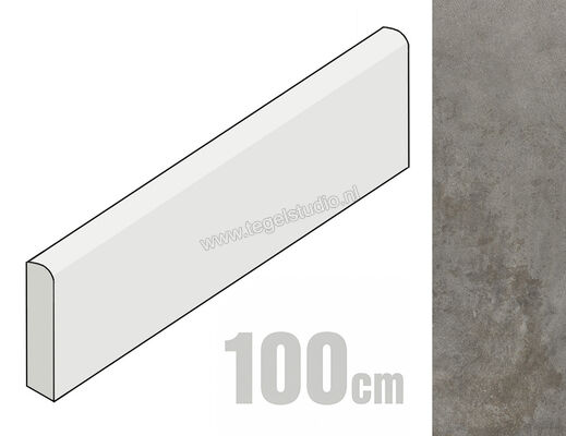  Emilceramica Fabrika Dark Grey 7x100 cm Plint Mat Vlak Silktech EMW8 | 487991