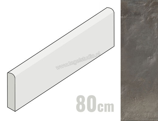  Emilceramica Forme Antracite 7x80 cm Plint Mat Gestructureerd Silktech EMS8 | 488111