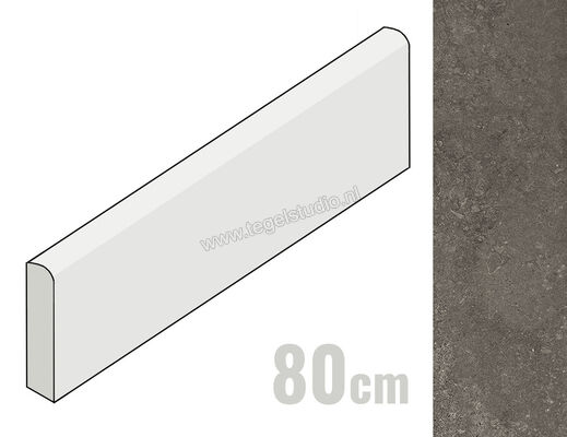  Emilceramica Mapierre Ancienne Noir 4.6x80 cm Plint Mat Gestructureerd Naturale EM1E | 488639