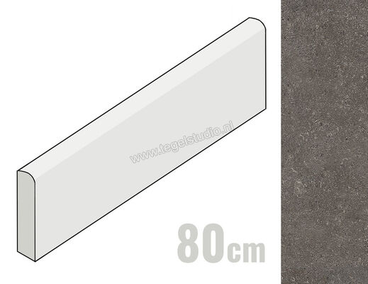  Emilceramica Mapierre Noble Noir 4.6x80 cm Plint Mat Gestructureerd Naturale EM17 | 488660