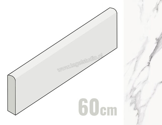  Emilceramica Tele Di Marmo Statuario Michelangelo 7x60 cm Plint Glanzend Vlak Full Lappato EDNP | 489476