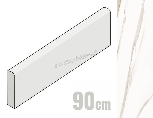  Emilceramica Tele Di Marmo Reloaded Calacatta Gold Canova 4.6x90 cm Plint Glanzend Vlak Full Lappato E0RQ | 489890