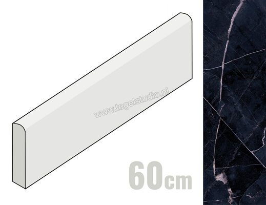  Emilceramica Tele Di Marmo Revolution Calacatta Black 7x60 cm Plint Glanzend Vlak Full Lappato EHQ1 | 489989