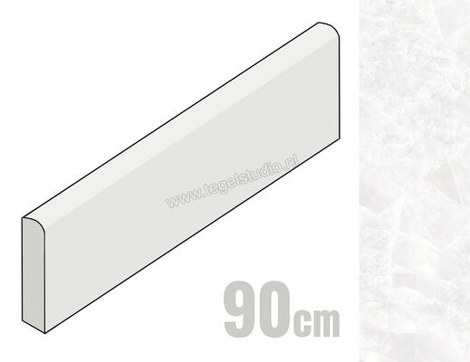  Emilceramica Tele Di Marmo Revolution Thassos 4.6x90 cm Plint Glanzend Vlak Full Lappato EHQ3 | 489992