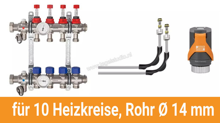  Schlüter Systems BEKOTEC-THERM-AS-HB Aansluitpakket voor 10 verwarmingsgroepen, buis Ø 14 mm BT10AS14HB | 490119