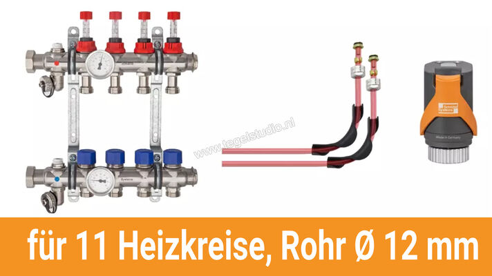  Schlüter Systems BEKOTEC-THERM-AS-HB Aansluitpakket voor 11 verwarmingsgroepen, buis Ø 12 mm BT11AS12HB | 490128