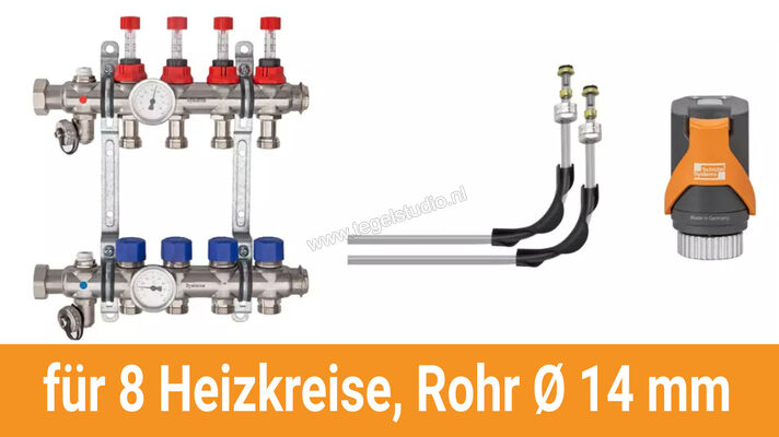  Schlüter Systems BEKOTEC-THERM-AS-HB Aansluitpakket voor 8 verwarmingsgroepen, buis Ø 14 mm BT8AS14HB | 490227