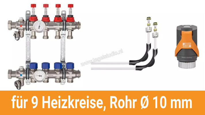  Schlüter Systems BEKOTEC-THERM-AS-HB Aansluitpakket voor 9 verwarmingsgroepen, buis Ø 10 mm BT9AS10HB | 490233