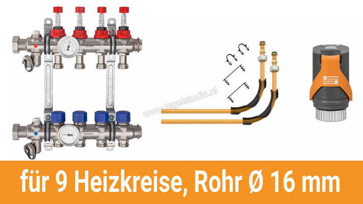  Schlüter Systems BEKOTEC-THERM-AS-HB Aansluitpakket voor 9 verwarmingsgroepen, buis Ø 16 mm BT9AS16HB | 490242